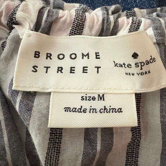 Kate Spade Broome Street Boho Blouse Red Embroidered Peasant M Cotton Festival - Picture 7 of 12